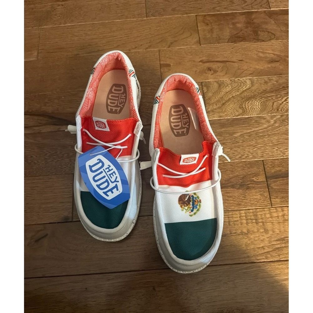 HEY DUDE Wally Break Mexico Flag Men's Size 12 Slip On Shoes Loafers New